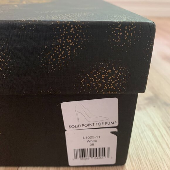 NIB White Leather Pointed-Toe Pumps Made in Italy Heels - Picture 14 of 16